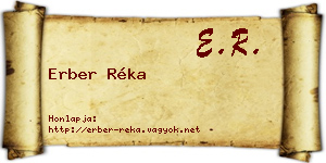 Erber Réka névjegykártya